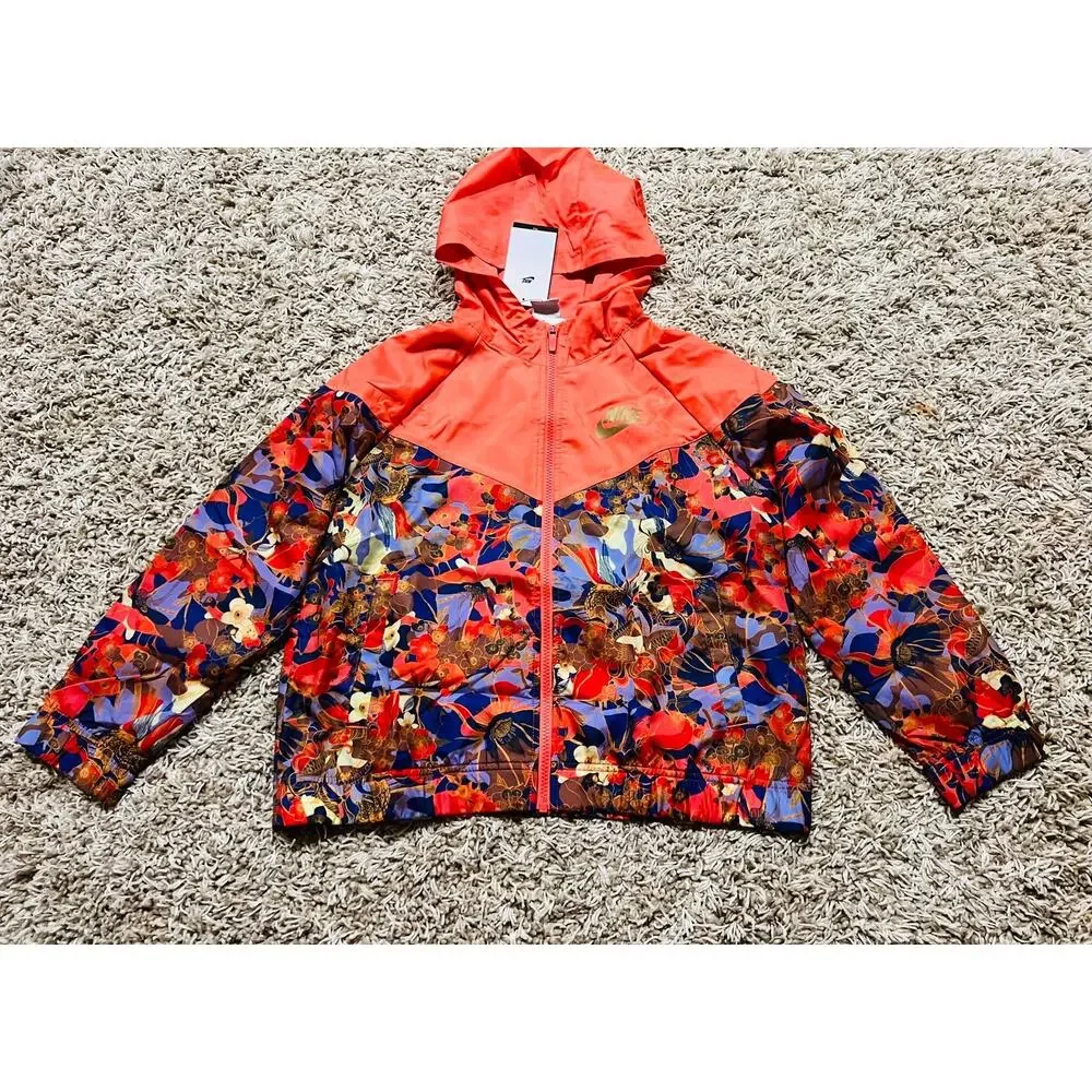 NWT❤️Nike Girls' Sportswear Windrunner Printed Jacket szL